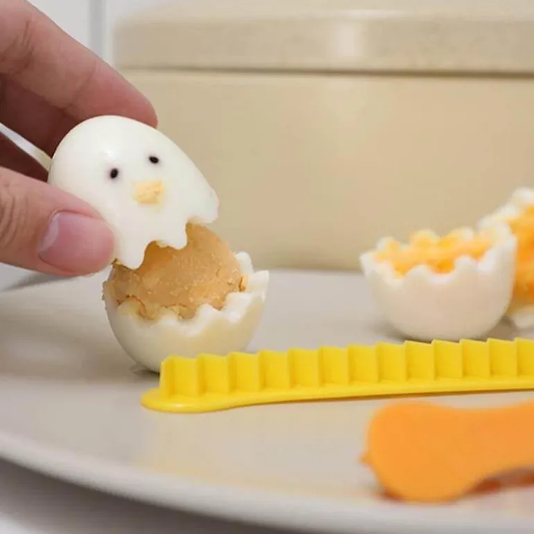 Eierschneider-Set mit Smiley-Gesicht – 6-teiliges lustiges Küchenwerkzeug
