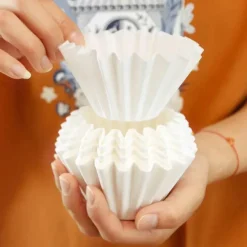 Einweg-Kaffeefilter – Weiße Papierkörbe für die Zubereitung von 1–4 Tassen