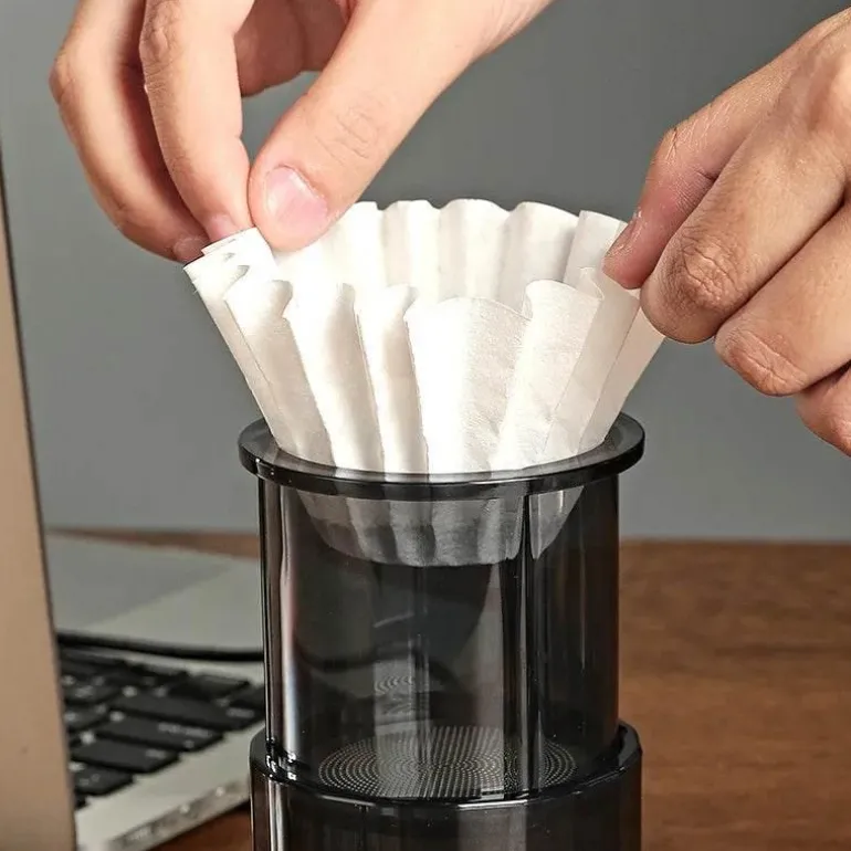 Einweg-Kaffeefilter – Weiße Papierkörbe für die Zubereitung von 1–4 Tassen