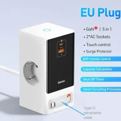 Einziehbare Schnelllade-Steckdosenleiste - Digitales Verlängerungskabel