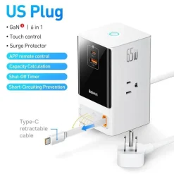 Einziehbare Schnelllade-Steckdosenleiste - Digitales Verlängerungskabel