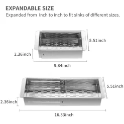 Einziehbarer Gemüseabtropfkorb aus Edelstahl für die Spüle