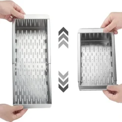 Einziehbarer Gemüseabtropfkorb aus Edelstahl für die Spüle