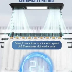 Einziehbarer Wäscheständer für die Decke – Umweltfreundliches Design mit Fernbedienung