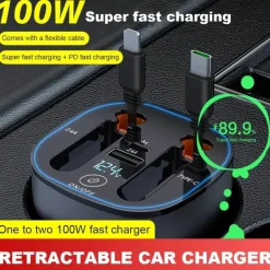 Einziehbares Auto-Schnellladegerät - Intelligentes USB-Ladegerät