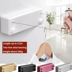 Einziehbares Trockenseil aus Edelstahl ohne Bohren