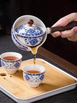 Einzigartiges bewegliches Teekannenfilterset aus Keramik