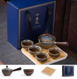 Einzigartiges bewegliches Teekannenfilterset aus Keramik