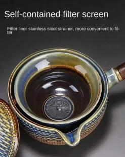 Einzigartiges bewegliches Teekannenfilterset aus Keramik