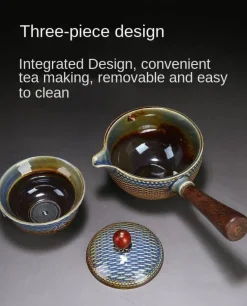 Einzigartiges bewegliches Teekannenfilterset aus Keramik