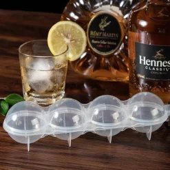 Eisballform - Silikon-Eiswürfelschale mit 4 Fächern