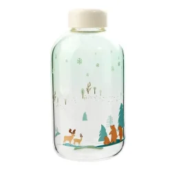 Eisbär-Wasserflasche – 600 ml, blaues Glasdesign