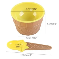 Eiscreme-Schalen-Set zum Schmelzen von Süßigkeiten – lustiges Dessert-Set