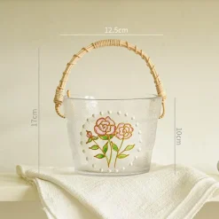 Eiskübel aus Bambus – Stilvoller tragbarer Getränkekühler