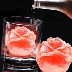 Eiswürfelform aus Silikon mit Rosenmotiv – Blumentablett für Getränke