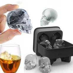 Eiswürfelform mit Gothic-Totenkopf – 3D-Halloween-Partyform