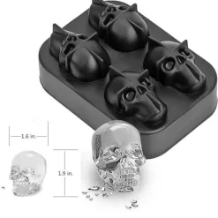 Eiswürfelform mit Gothic-Totenkopf – 3D-Halloween-Partyform