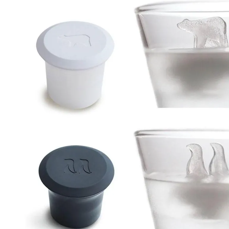 Eiswürfelformen mit Eisbär und Pinguin, 2 Stück, neuartige Silikonform