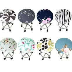 Elastischer Stuhlbezug mit Blumenmuster – Stilvoller, schmutzabweisender Schonbezug für Barhocker zu Hause