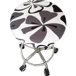 Elastischer Stuhlbezug mit Blumenmuster – Stilvoller, schmutzabweisender Schonbezug für Barhocker zu Hause