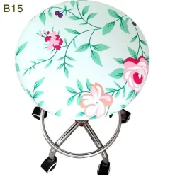 Elastischer Stuhlbezug mit Blumenmuster – Stilvoller, schmutzabweisender Schonbezug für Barhocker zu Hause