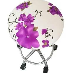 Elastischer Stuhlbezug mit Blumenmuster – Stilvoller, schmutzabweisender Schonbezug für Barhocker zu Hause