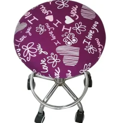 Elastischer Stuhlbezug mit Blumenmuster – Stilvoller, schmutzabweisender Schonbezug für Barhocker zu Hause