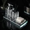 Elegant Crystal Glass Bathroom Accessories Set - Eva Design