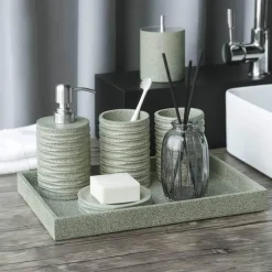 Elegant Frosted Resin Bathroom Set - Stylish Bath Accessories