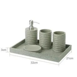 Elegant Frosted Resin Bathroom Set - Stylish Bath Accessories
