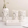 Elegant Line Drawing Bathroom Set - Stylish Home Decor Essentials