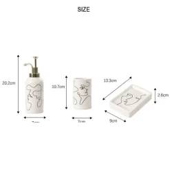 Elegant Line Drawing Bathroom Set - Stylish Home Decor Essentials