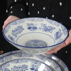 Elegante Fischschale aus Keramik – perfekt für Suppenreis und Serviergerichte