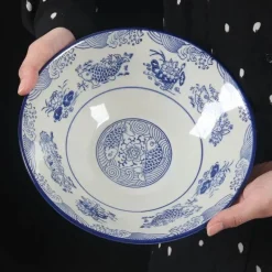 Elegante Fischschale aus Keramik – perfekt für Suppenreis und Serviergerichte