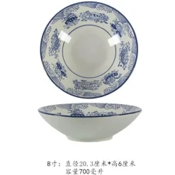 Elegante Fischschale aus Keramik – perfekt für Suppenreis und Serviergerichte