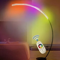 Elegante geschwungene LED-Eck-Stehleuchte