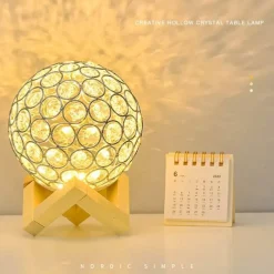 Elegante Glas-Schreibtischlampe - Hohlkristall-Tischleuchte