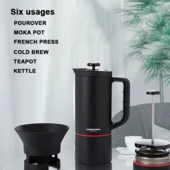 Elegante 6-in-1-French-Press-Kaffeemaschine – vielseitiges Brühwerkzeug