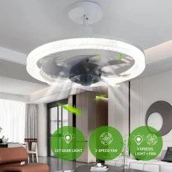 Elegante 3-in-1-Ventilatorlampe mit Fernbedienung – geräuschloses Design