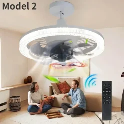 Elegante 3-in-1-Ventilatorlampe mit Fernbedienung – geräuschloses Design