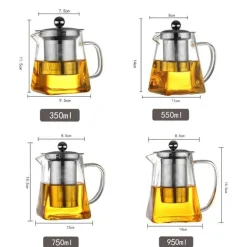 Elegante Teekanne aus Glas – Edelstahl-Teesieb für losen Tee