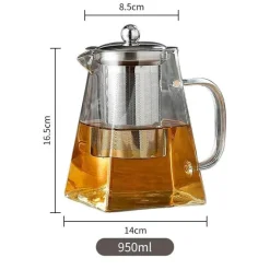 Elegante Teekanne aus Glas – Edelstahl-Teesieb für losen Tee