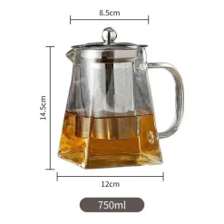 Elegante Teekanne aus Glas – Edelstahl-Teesieb für losen Tee