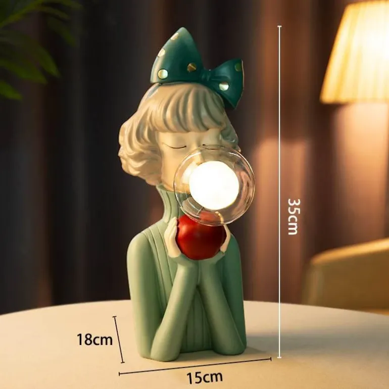 Elegante Tischlampe aus Kunstharz – Stilvolle Schlafzimmerbeleuchtung für Mädchen
