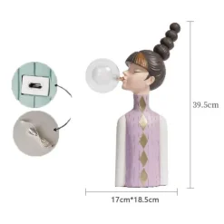 Elegante Tischlampe aus Kunstharz – Charmante Wohndekoration für Mädchen