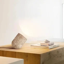 Elegante Travertin-Tischlampe - Wohnbeleuchtung Dekor