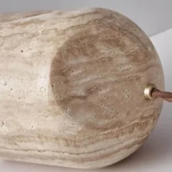 Elegante Travertin-Tischlampe - Wohnbeleuchtung Dekor