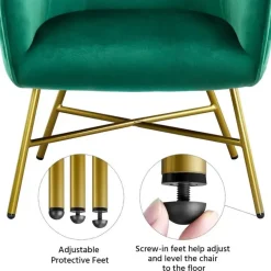 Eleganter Akzentstuhl aus grünem Samt – Stilvoller Loungesessel für Wohnräume