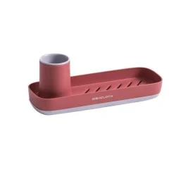 Eleganter bunter Schwammhalter, stilvoller Küchenorganizer