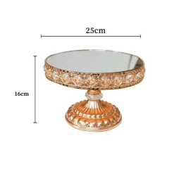 Eleganter Dessertständer aus Kristallglas – vergoldeter Kuchenständer